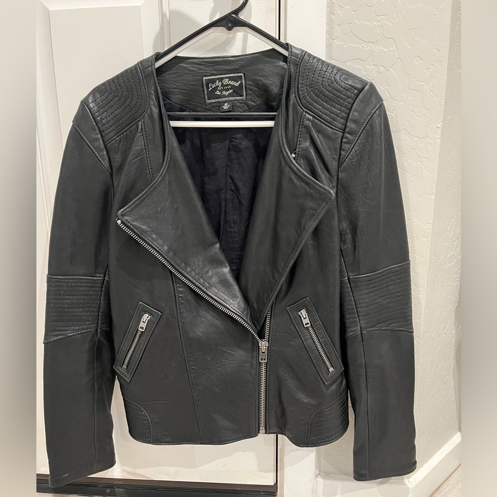Lucky Brand Leather Moto Jacket